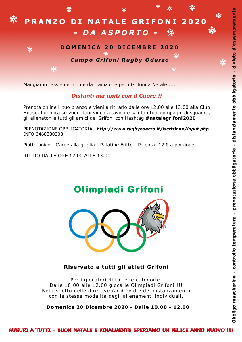 pranzo natale 2020 - olimpiadi grifoni 